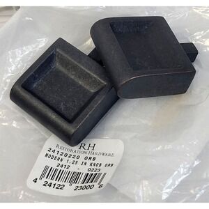 Lot of 32 Restoration Hardware Brand New Modern Knobs In Bronze 1 1/4 "